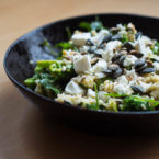 Hirsesalat mit Brokkoli Lauch und Feta